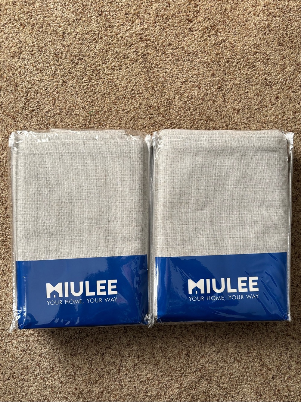 Miulee Grommet Panel Curtains Light Beige 52”x 84” Set of 2